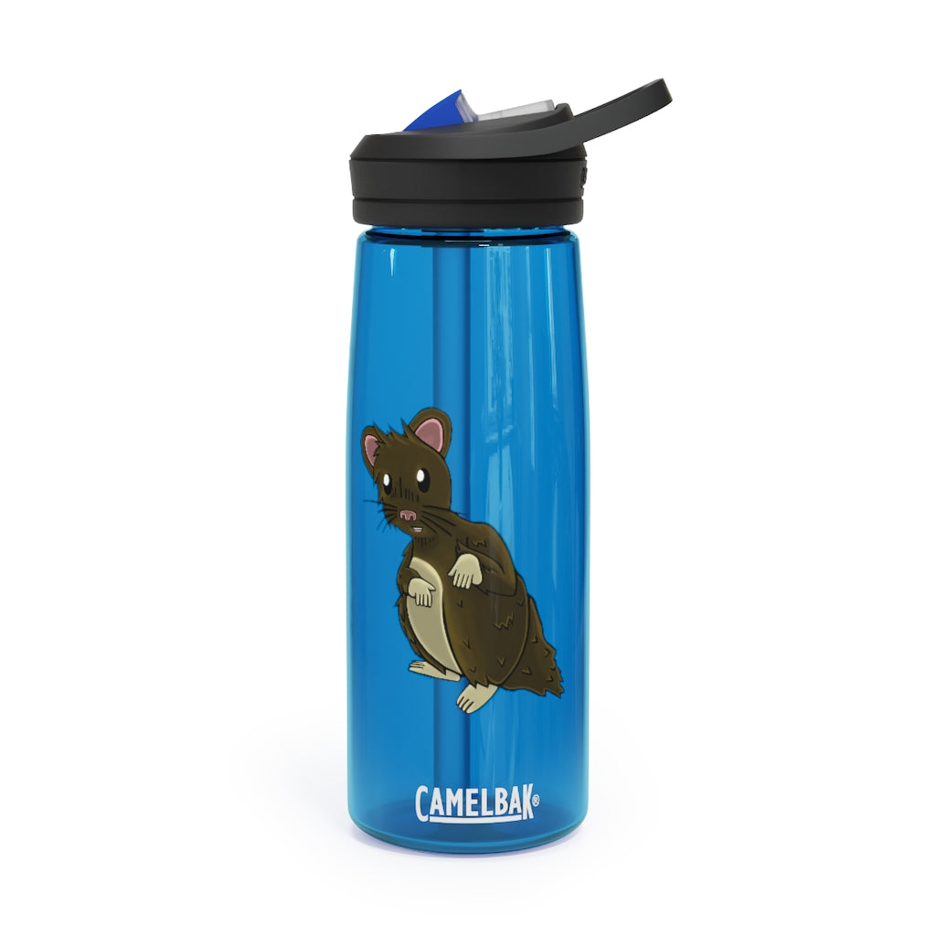 Brown Hamster CamelBak Eddy® Water Bottle in 20oz and 25oz sizes, showcasing its durable design and spill-proof features.