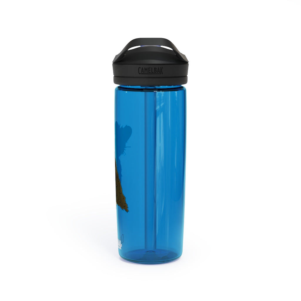 Brown Hamster CamelBak Eddy® Water Bottle in 20oz and 25oz sizes, showcasing its durable design and spill-proof features.