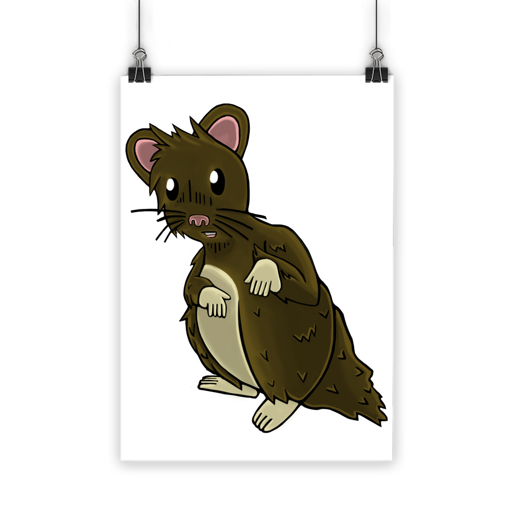 A vibrant Brown Hamster Classic Poster featuring a cute hamster design, printed on semi-gloss paper with bright colors.