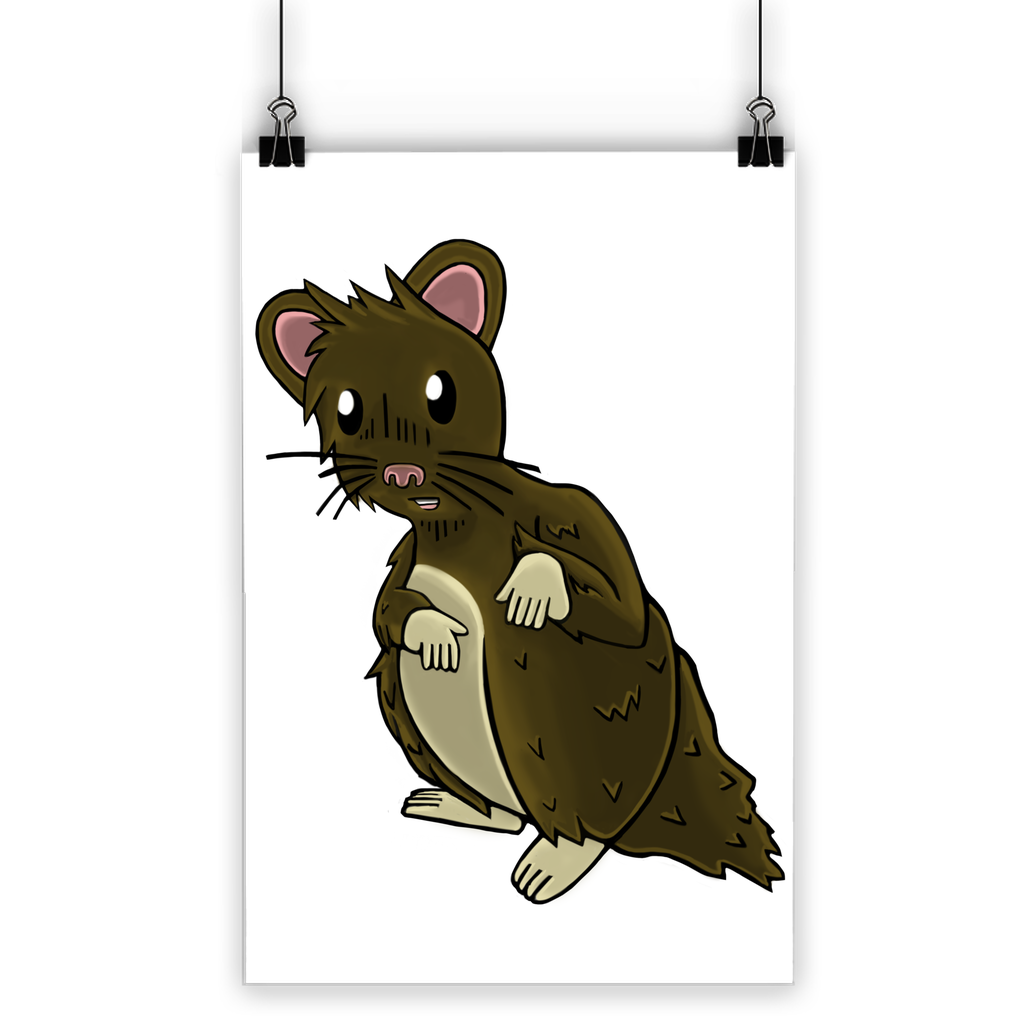 A vibrant Brown Hamster Classic Poster featuring a cute hamster design, printed on semi-gloss paper with bright colors.