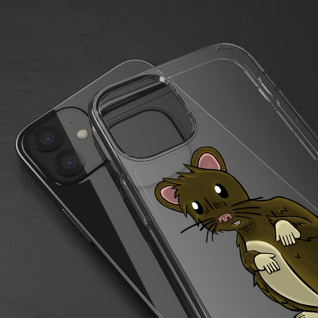 Brown Hamster Clear Case showcasing a stylish design with a slim profile, perfect for protecting smartphones.