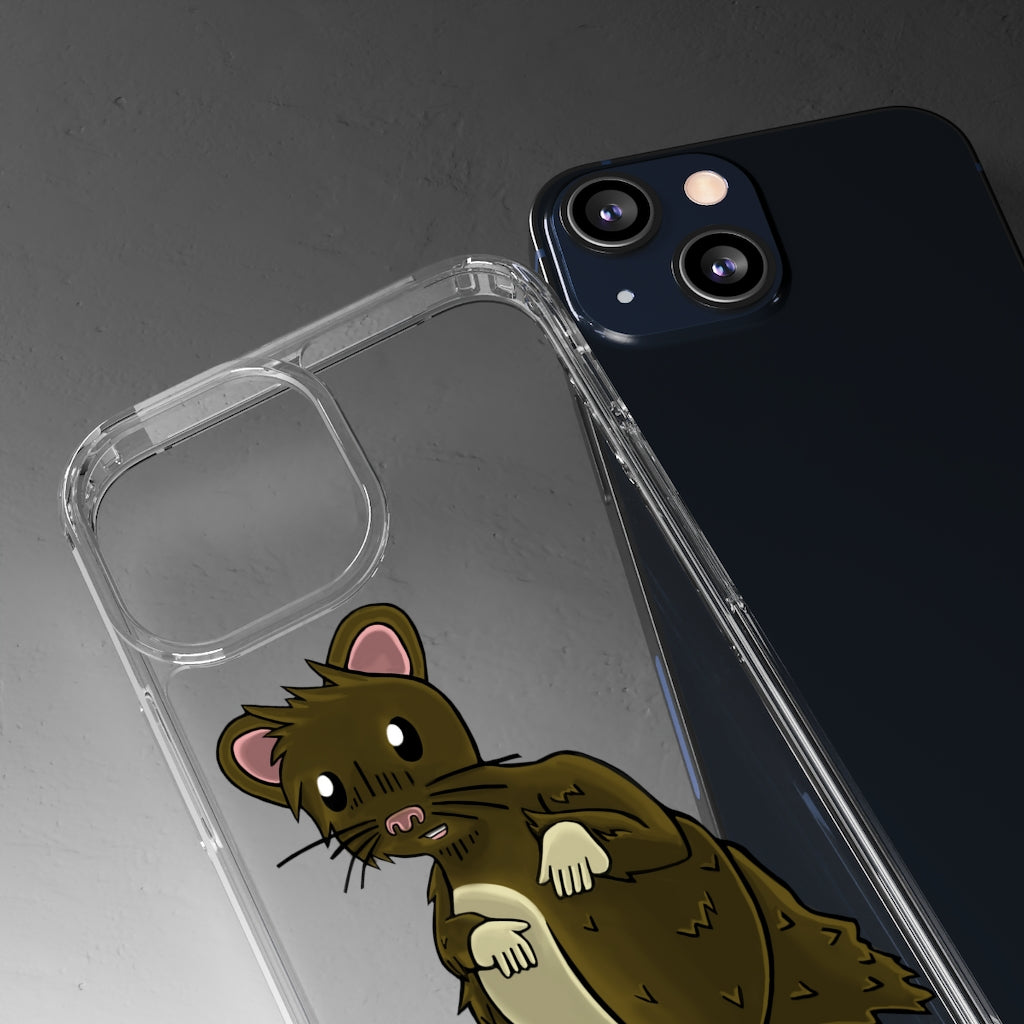 Brown Hamster Clear Case showcasing a stylish design with a slim profile, perfect for protecting smartphones.