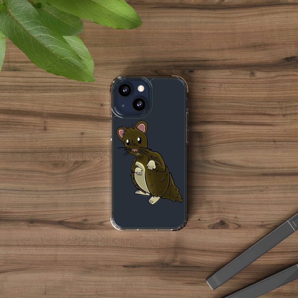 Brown Hamster Clear Case showcasing a stylish design with a slim profile, perfect for protecting smartphones.