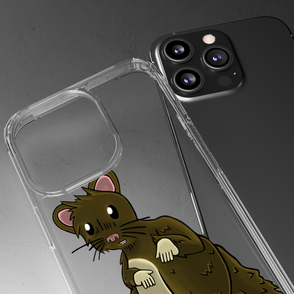 Brown Hamster Clear Case showcasing a stylish design with a slim profile, perfect for protecting smartphones.