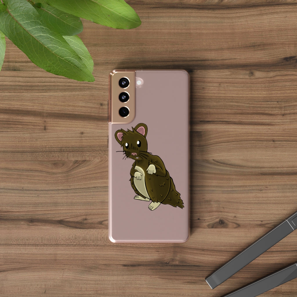 Brown Hamster Clear Case showcasing a stylish design with a slim profile, perfect for protecting smartphones.