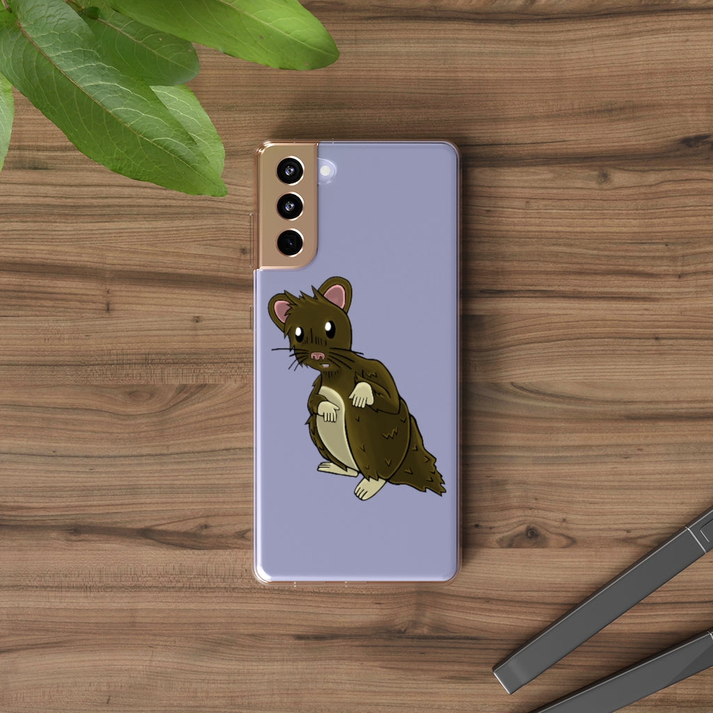 Brown Hamster Clear Case showcasing a stylish design with a slim profile, perfect for protecting smartphones.