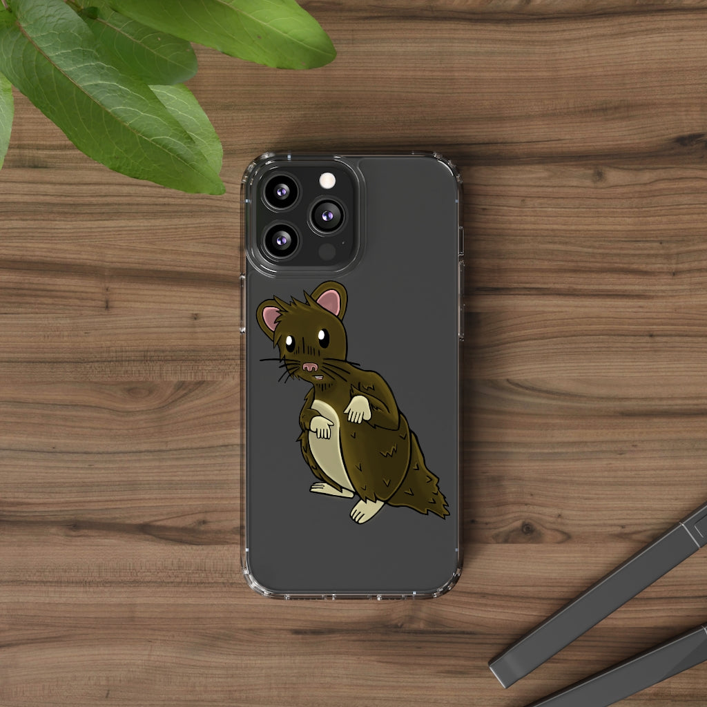 Brown Hamster Clear Case showcasing a stylish design with a slim profile, perfect for protecting smartphones.