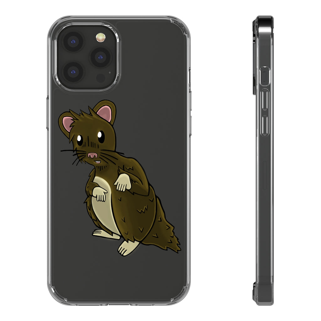 Brown Hamster Clear Case showcasing a stylish design with a slim profile, perfect for protecting smartphones.