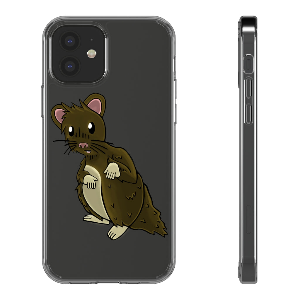 Brown Hamster Clear Case showcasing a stylish design with a slim profile, perfect for protecting smartphones.