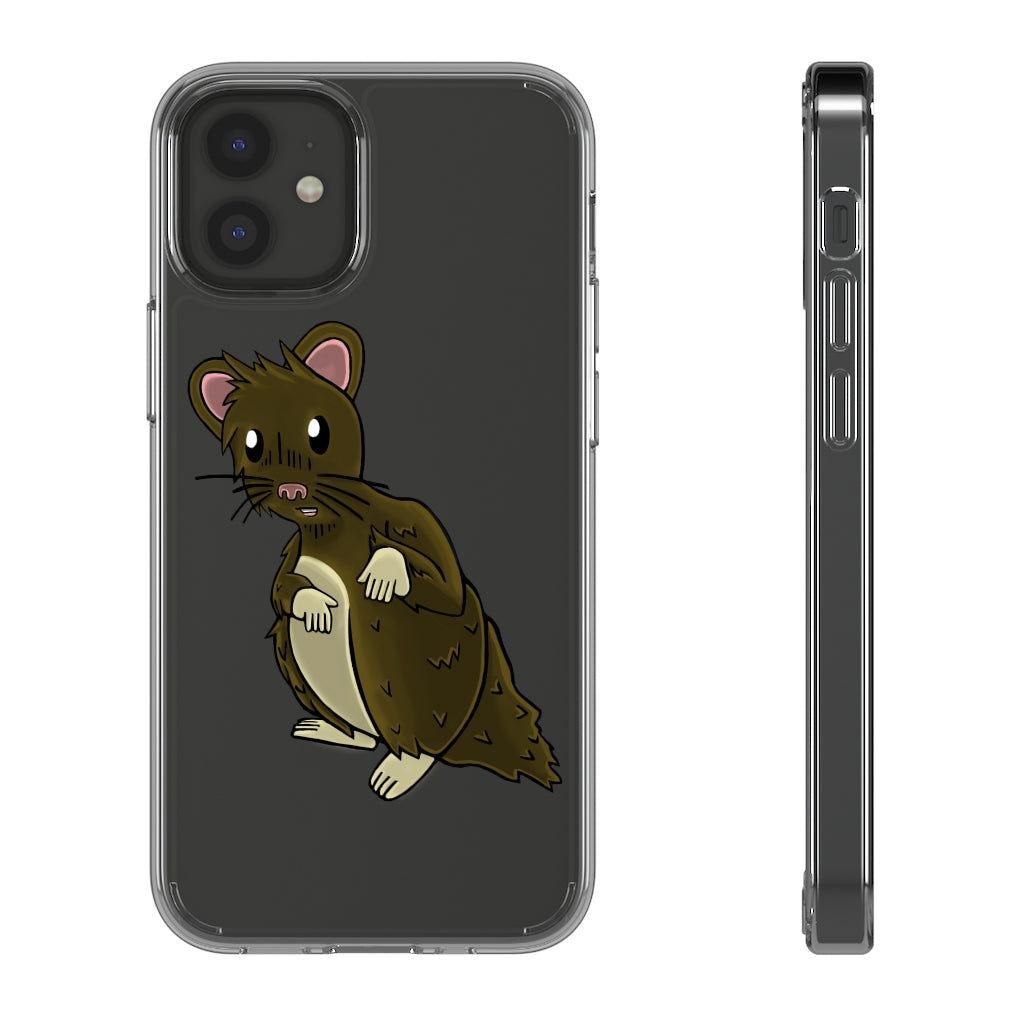 Brown Hamster Clear Case showcasing a stylish design with a slim profile, perfect for protecting smartphones.