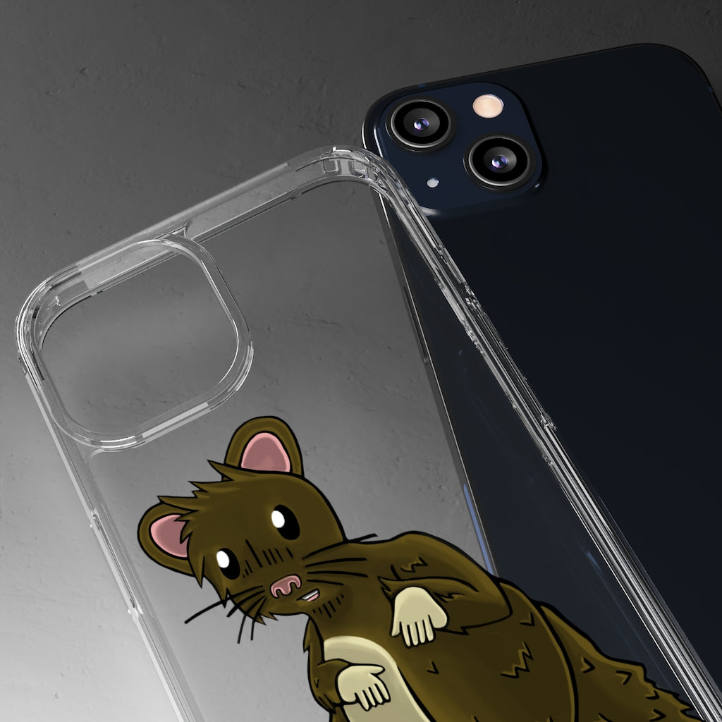 Brown Hamster Clear Case showcasing a stylish design with a slim profile, perfect for protecting smartphones.