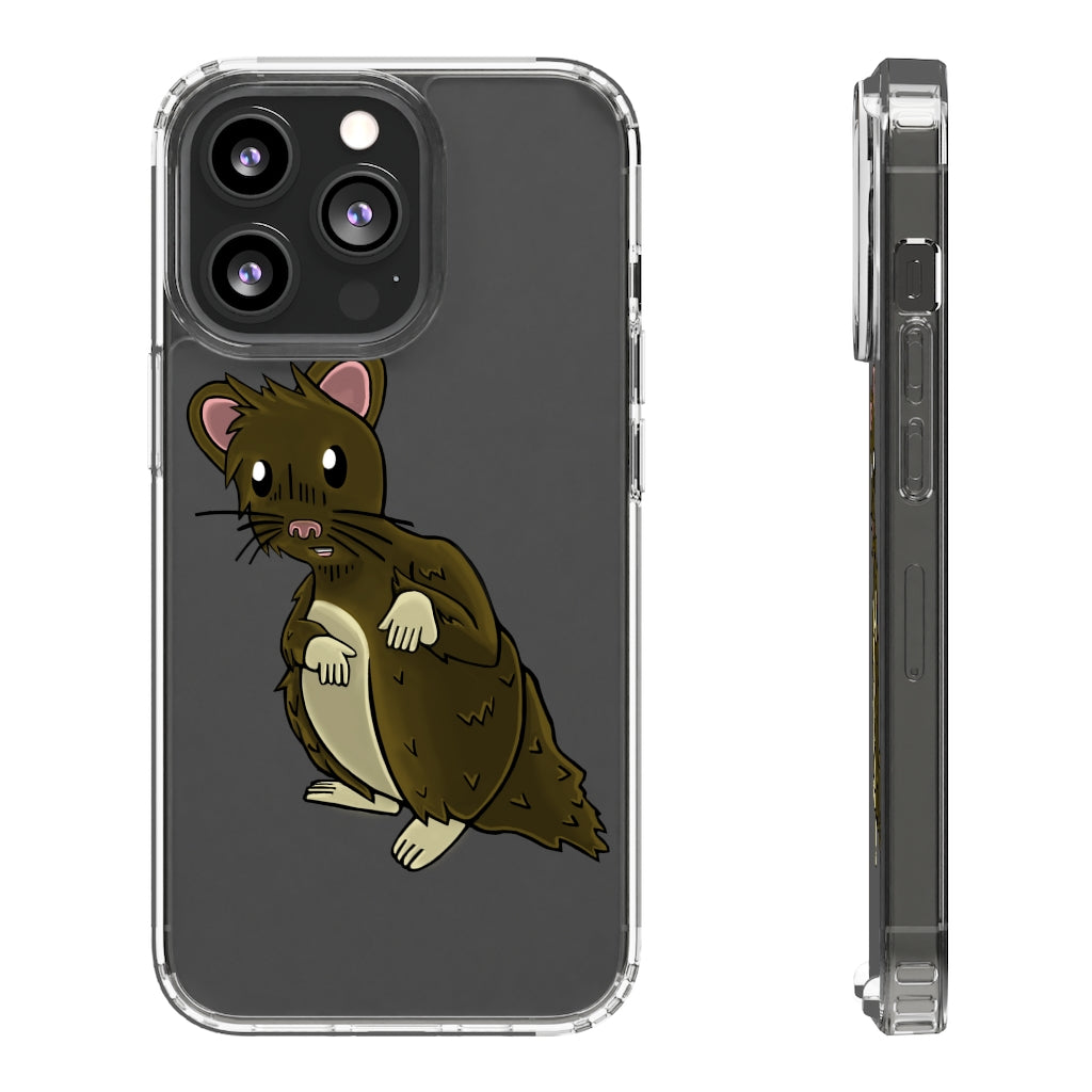 Brown Hamster Clear Case showcasing a stylish design with a slim profile, perfect for protecting smartphones.