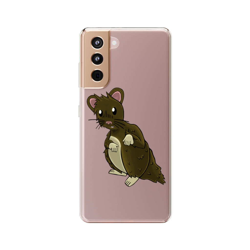 Brown Hamster Clear Case showcasing a stylish design with a slim profile, perfect for protecting smartphones.