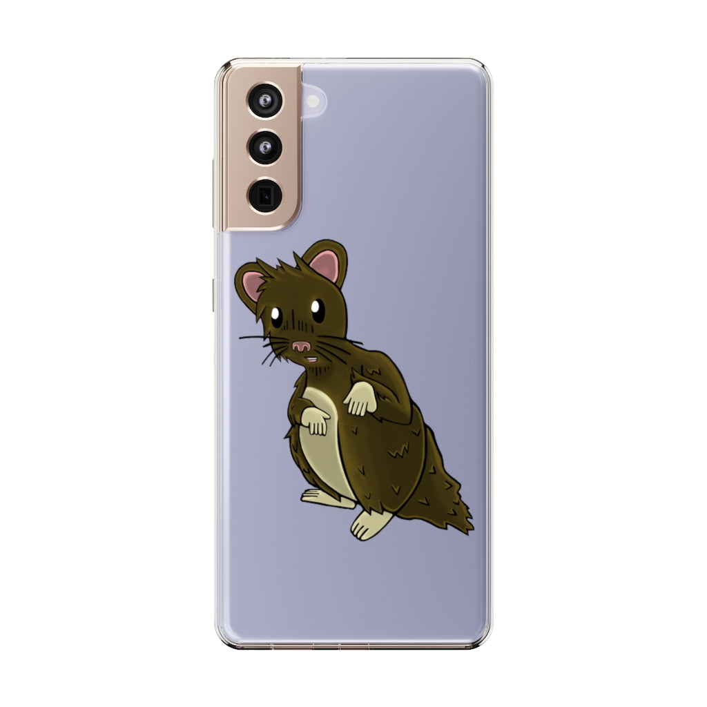 Brown Hamster Clear Case showcasing a stylish design with a slim profile, perfect for protecting smartphones.