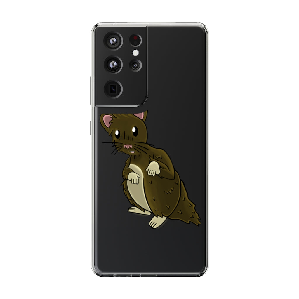 Brown Hamster Clear Case showcasing a stylish design with a slim profile, perfect for protecting smartphones.