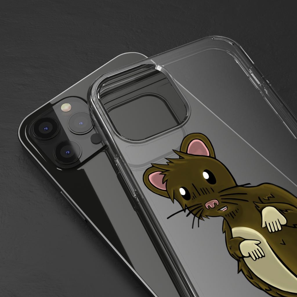 Brown Hamster Clear Case showcasing a stylish design with a slim profile, perfect for protecting smartphones.