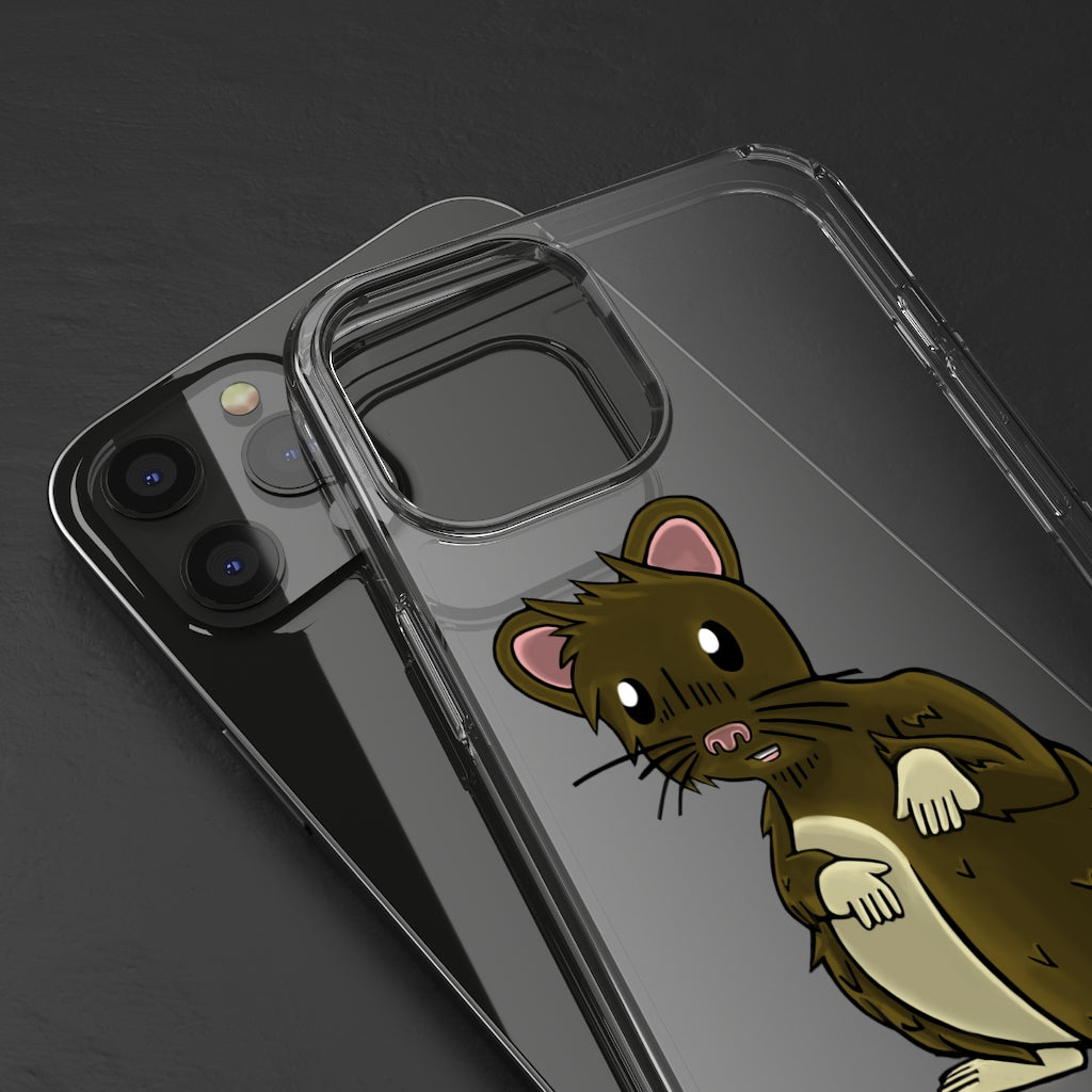 Brown Hamster Clear Case showcasing a stylish design with a slim profile, perfect for protecting smartphones.