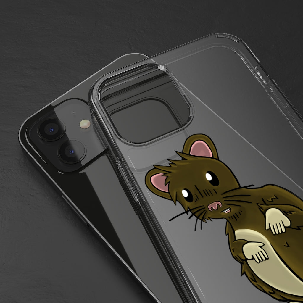 Brown Hamster Clear Case showcasing a stylish design with a slim profile, perfect for protecting smartphones.