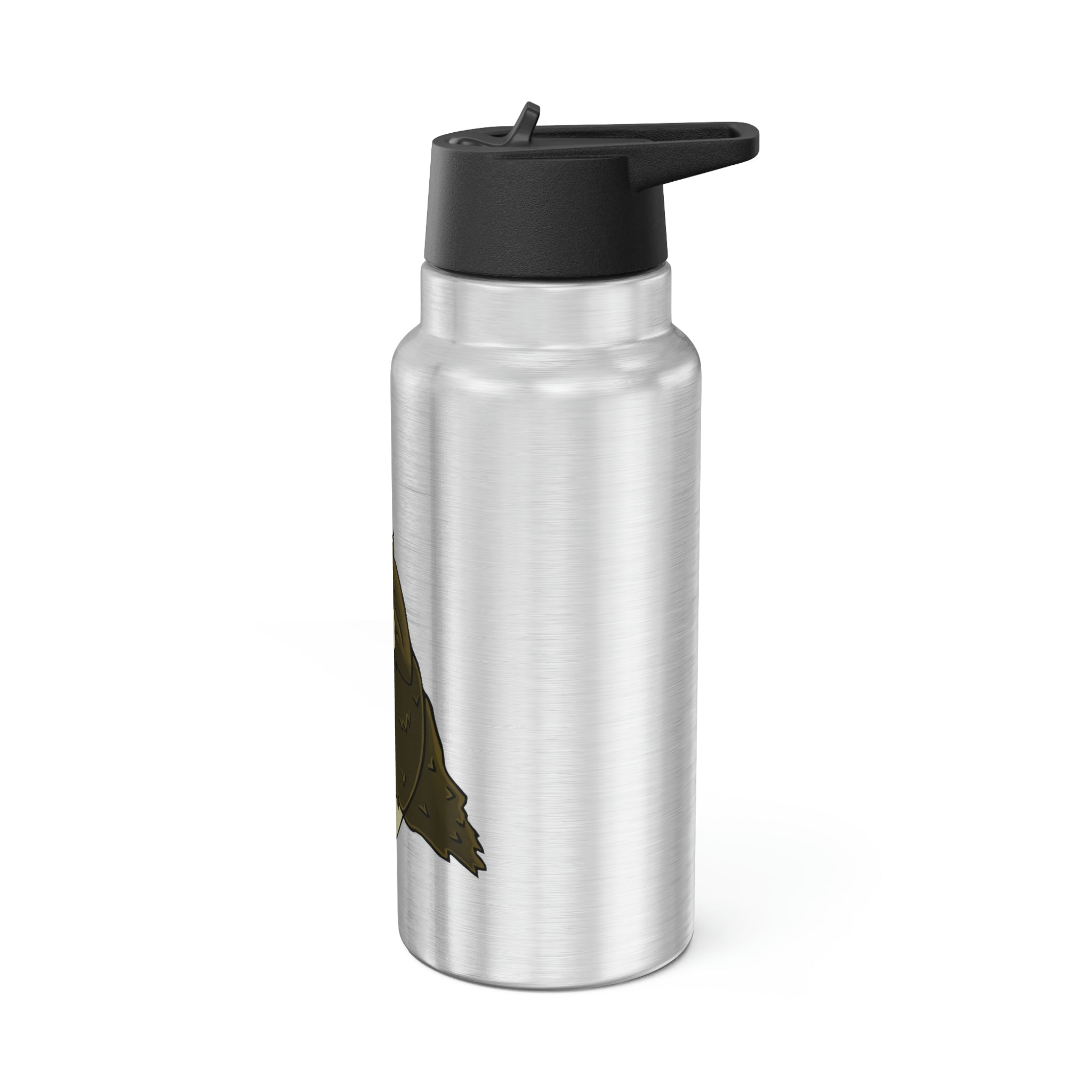 Brown Hamster Gator Tumbler, 32oz, stainless steel with a black cap and straw, showcasing a customizable design.