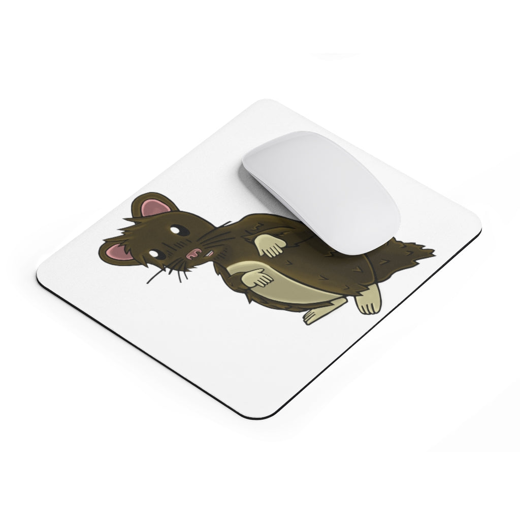 Brown Hamster Mouse Pad featuring a cute hamster design on a smooth surface, ideal for enhancing desk aesthetics.