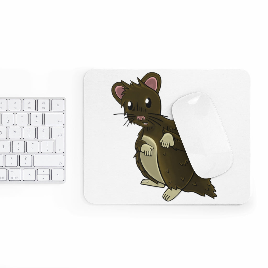 Brown Hamster Mouse Pad featuring a cute hamster design on a smooth surface, ideal for enhancing desk aesthetics.