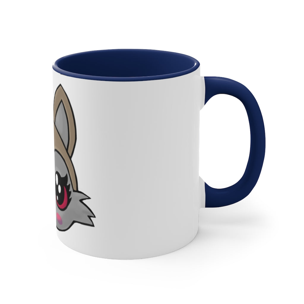 Brown Kitty Accent Coffee Mug with C-handle and colorful interior, perfect for coffee lovers.