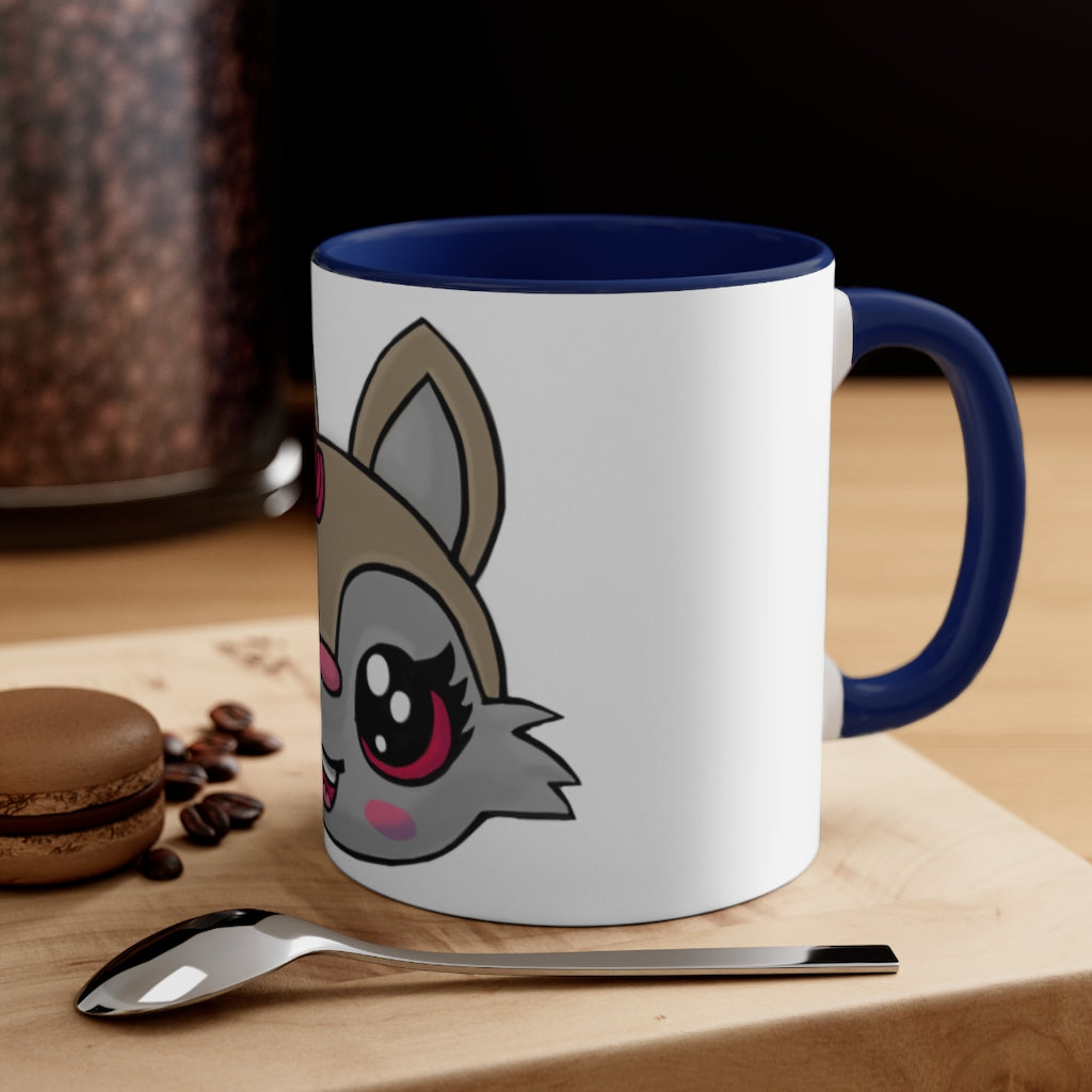 Brown Kitty Accent Coffee Mug with C-handle and colorful interior, perfect for coffee lovers.