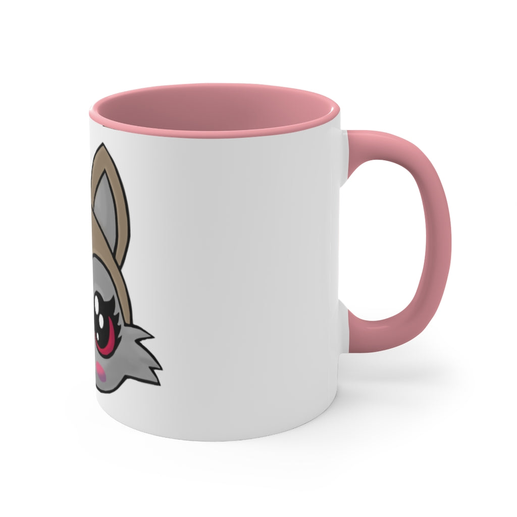 Brown Kitty Accent Coffee Mug with C-handle and colorful interior, perfect for coffee lovers.