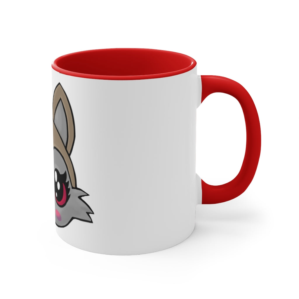 Brown Kitty Accent Coffee Mug with C-handle and colorful interior, perfect for coffee lovers.