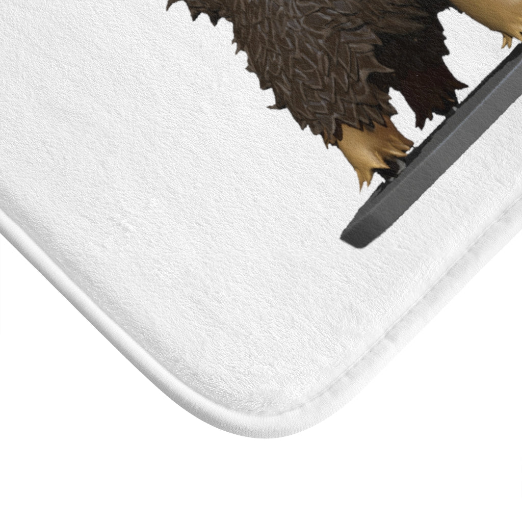 Brown Sheep Bath Mat with anti-slip backing, showcasing its stylish design and soft microfiber texture.