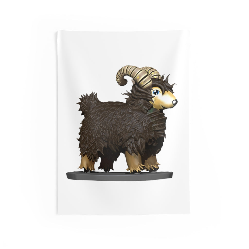 A beautifully designed Brown Sheep Indoor Wall Tapestry showcasing vibrant colors and intricate patterns, perfect for home decor.