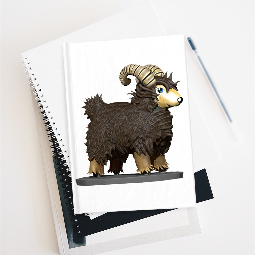 Brown Sheep Journal - Ruled Line with hardcover, featuring a vibrant wraparound print and 128 ruled pages for organized writing.