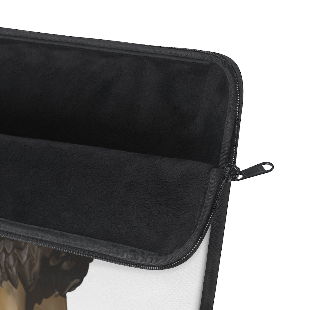 Brown Sheep Laptop Sleeve featuring a stylish printed front and black backside, designed for protection and elegance.