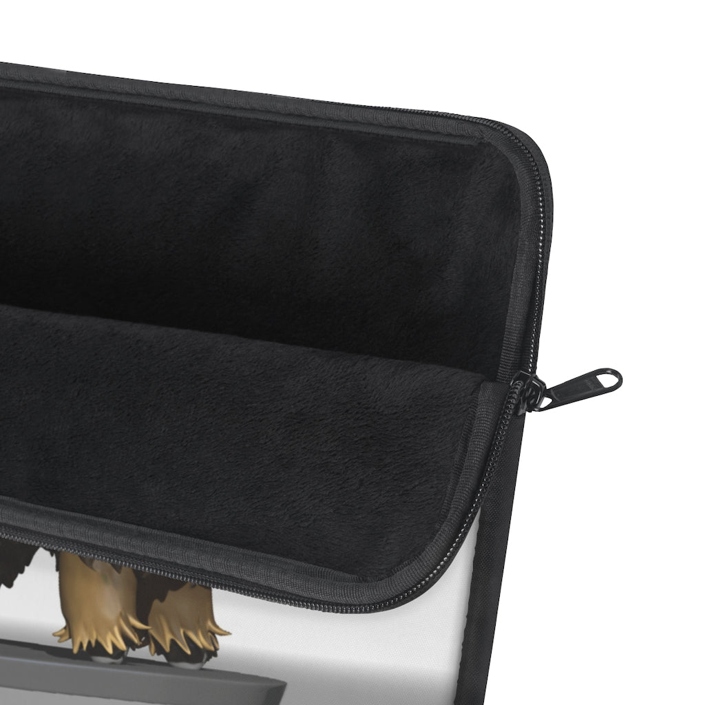 Brown Sheep Laptop Sleeve featuring a stylish printed front and black backside, designed for protection and elegance.