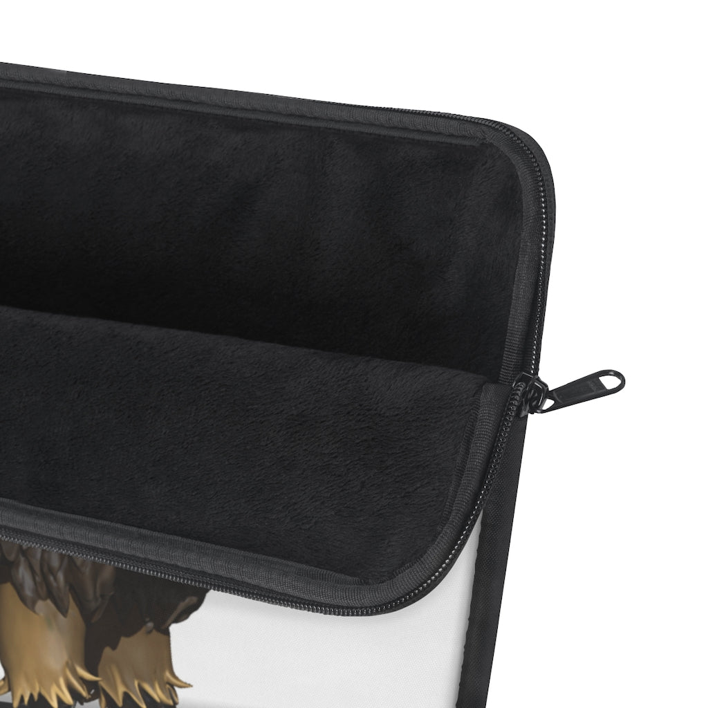 Brown Sheep Laptop Sleeve featuring a stylish printed front and black backside, designed for protection and elegance.