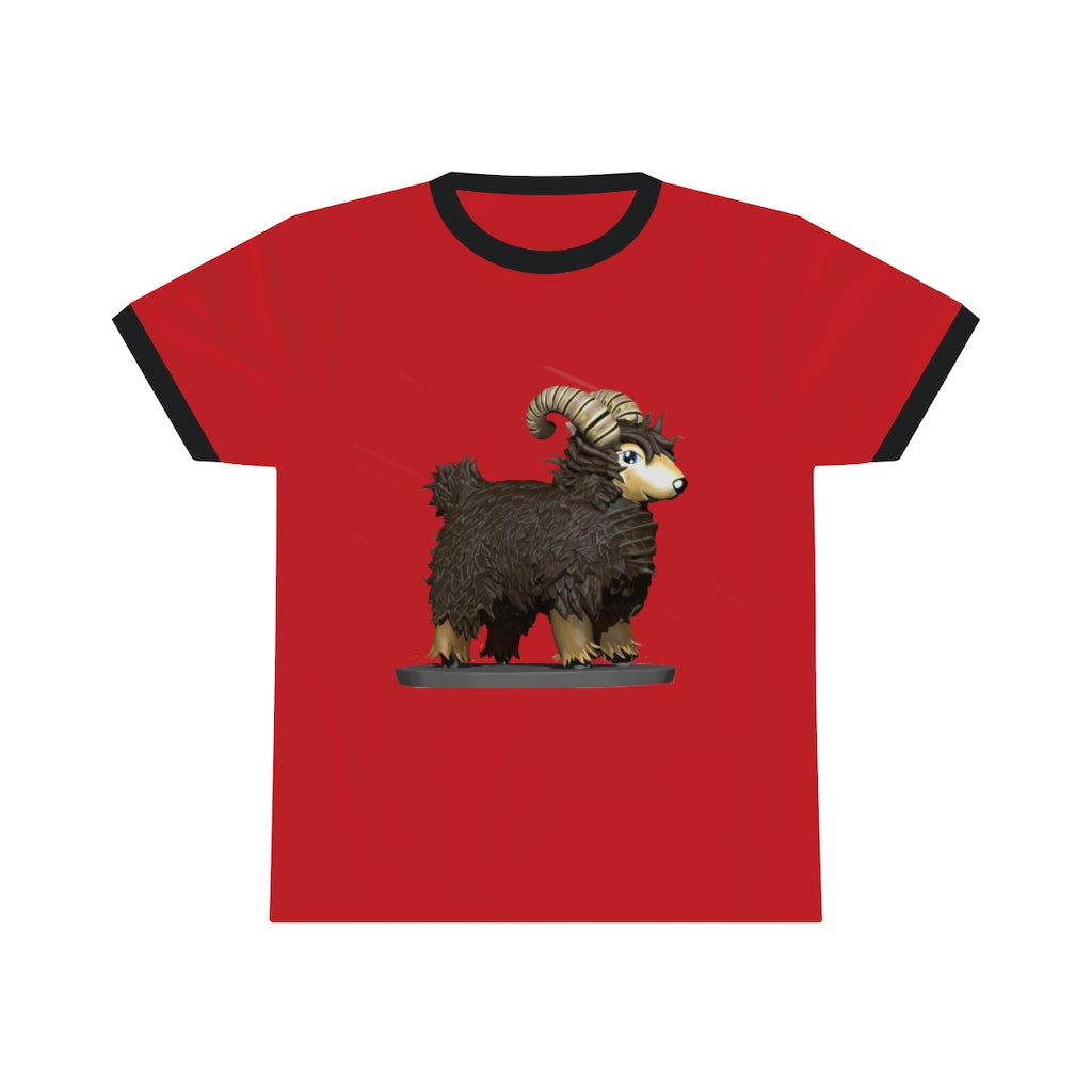 Brown Sheep Unisex Ringer Tee in various colors, showcasing its lightweight fabric and classic design.