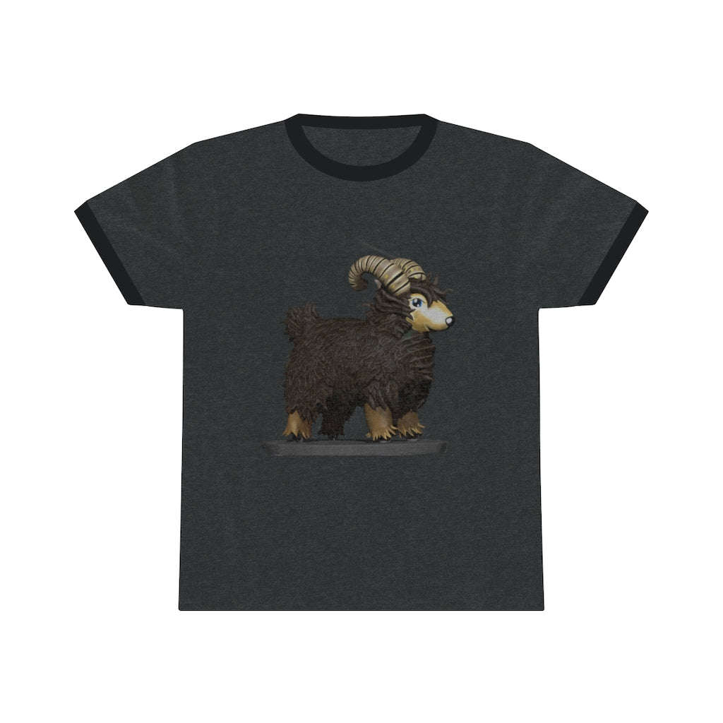 Brown Sheep Unisex Ringer Tee in various colors, showcasing its lightweight fabric and classic design.