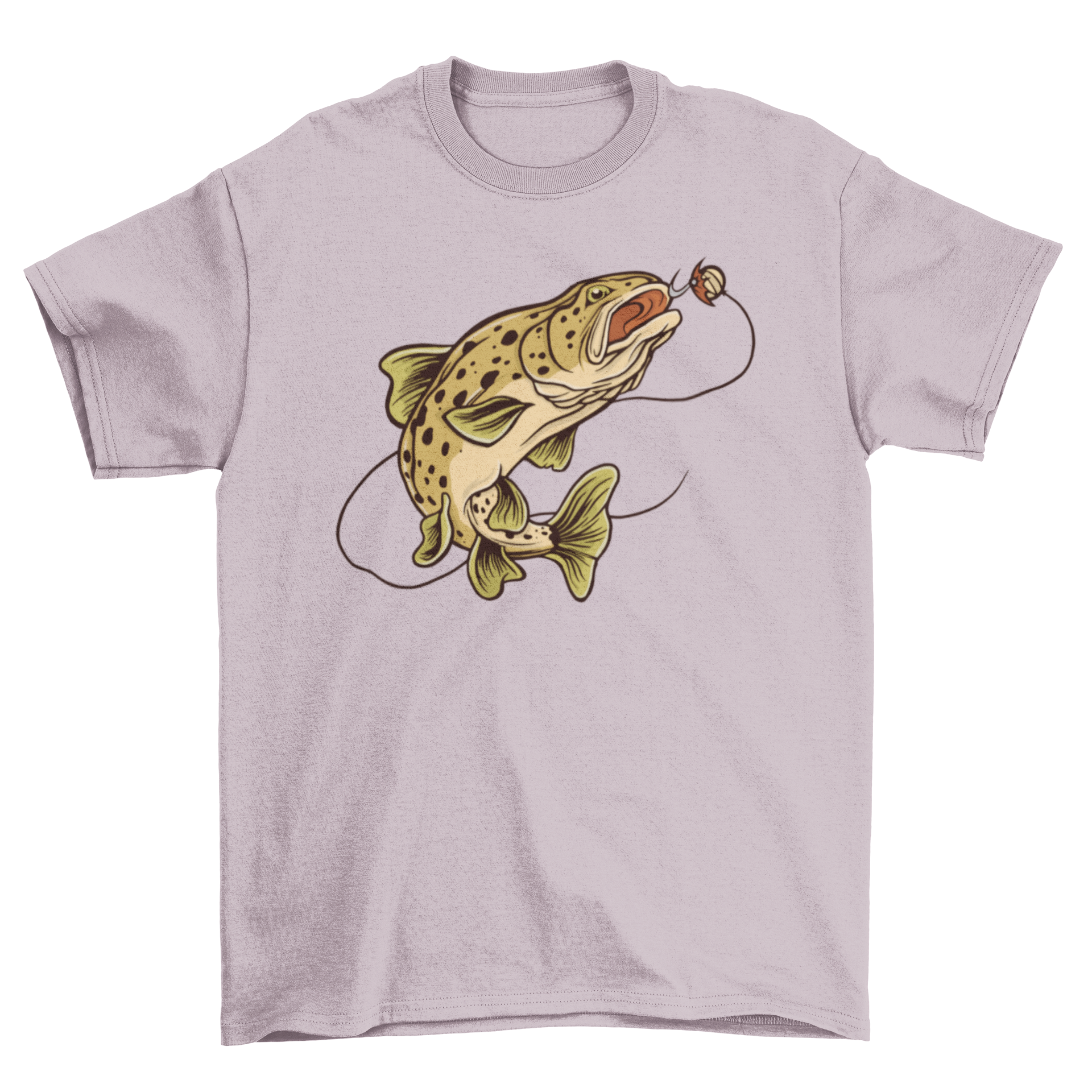 Brown trout fish t-shirt featuring a vibrant design of a brown trout, perfect for fishing enthusiasts.