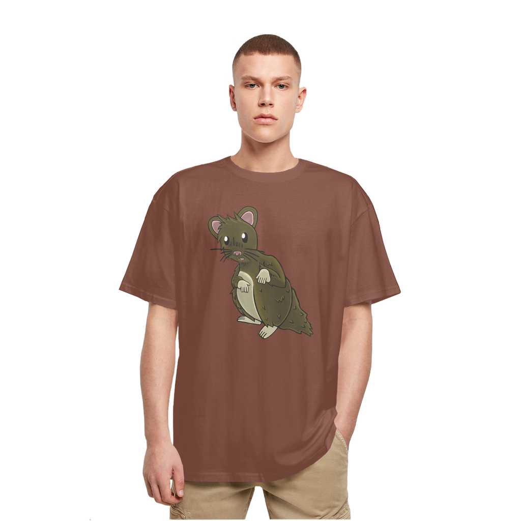 BrownHamster Heavy Oversized T-Shirt featuring a classic crew neck and dropped shoulder design in a soft, thick cotton fabric.