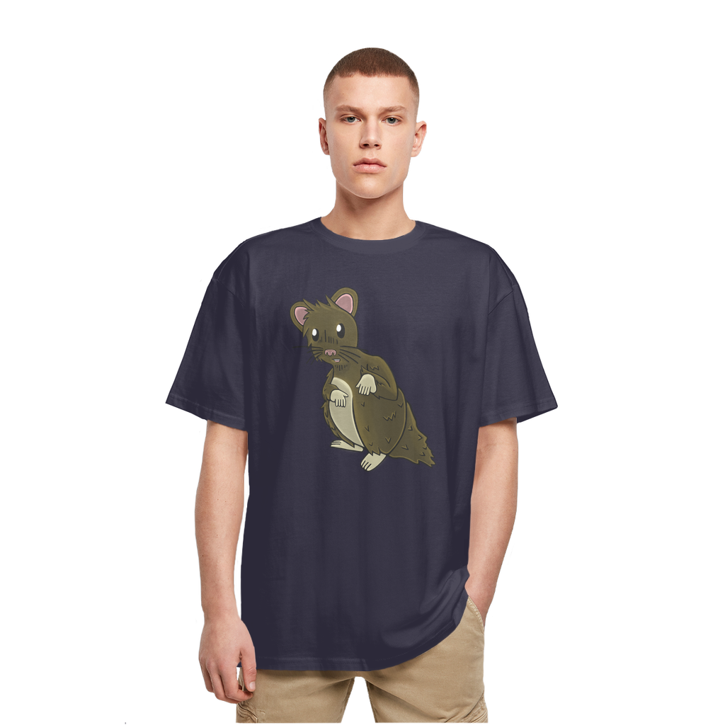 BrownHamster Heavy Oversized T-Shirt featuring a classic crew neck and dropped shoulder design in a soft, thick cotton fabric.