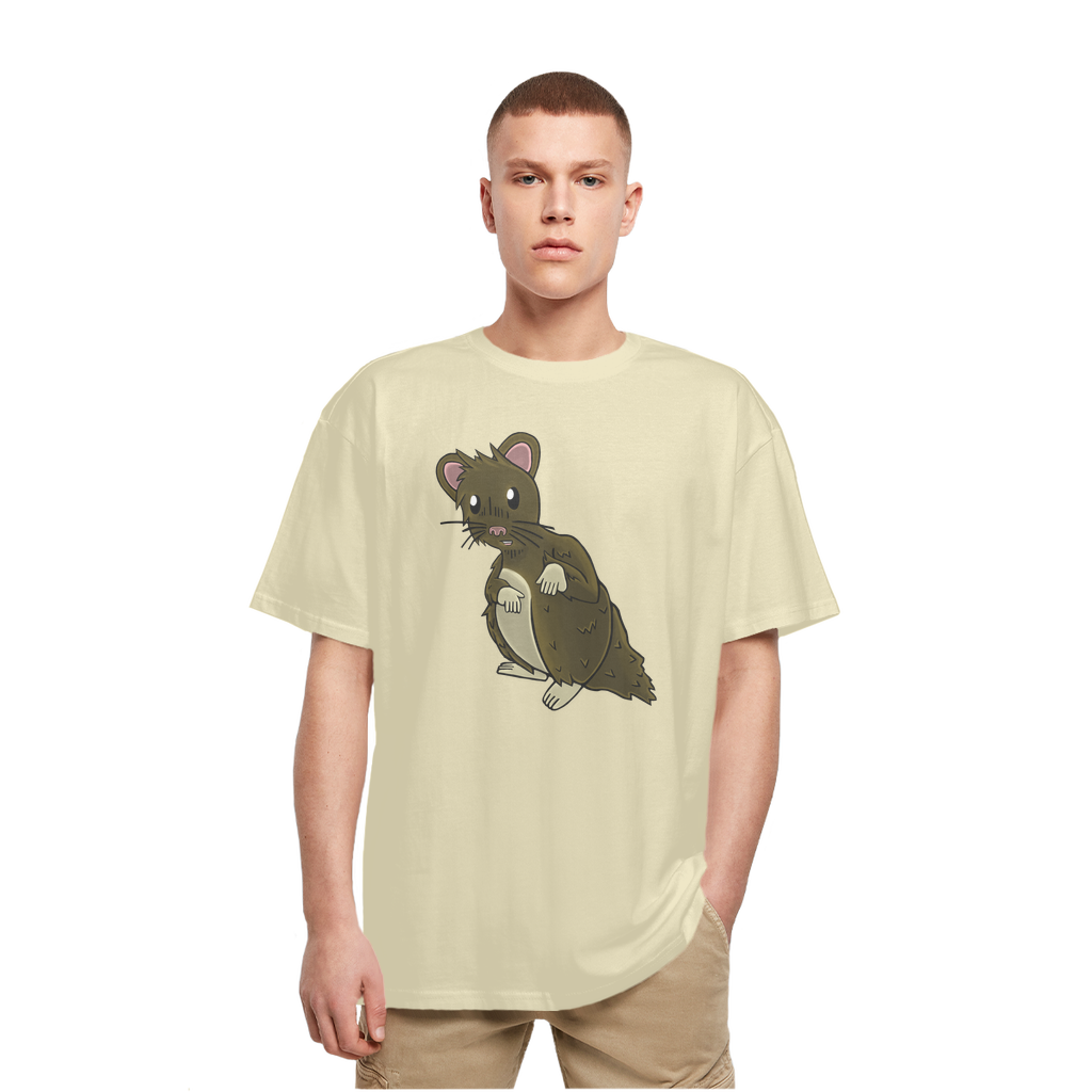 BrownHamster Heavy Oversized T-Shirt featuring a classic crew neck and dropped shoulder design in a soft, thick cotton fabric.