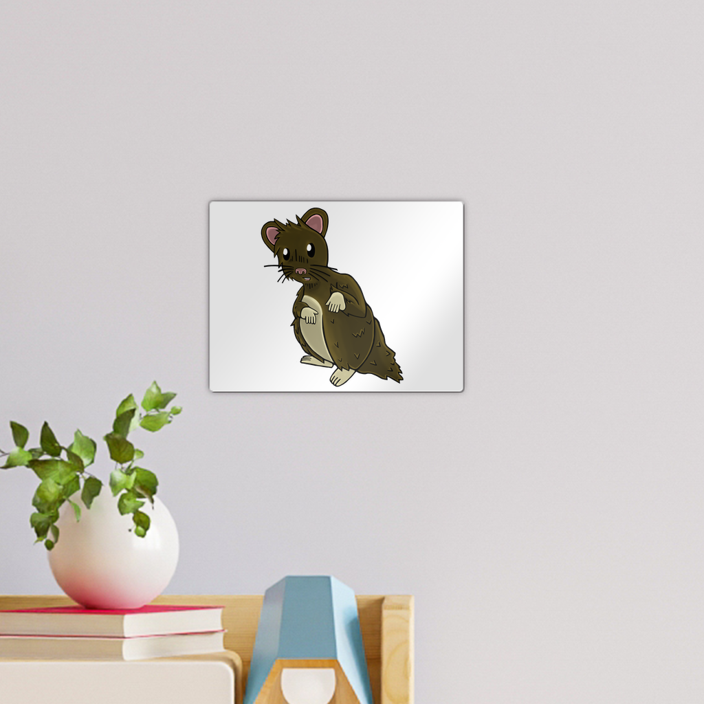 BrownHamster Wall Tile in gloss white finish, showcasing repositionable adhesive for easy photo display.