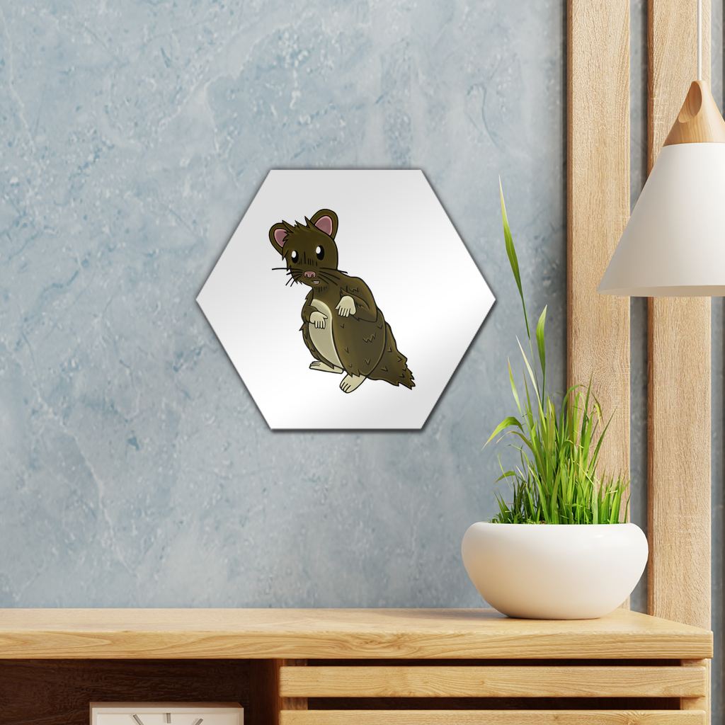 BrownHamster Wall Tile in gloss white finish, showcasing repositionable adhesive for easy photo display.