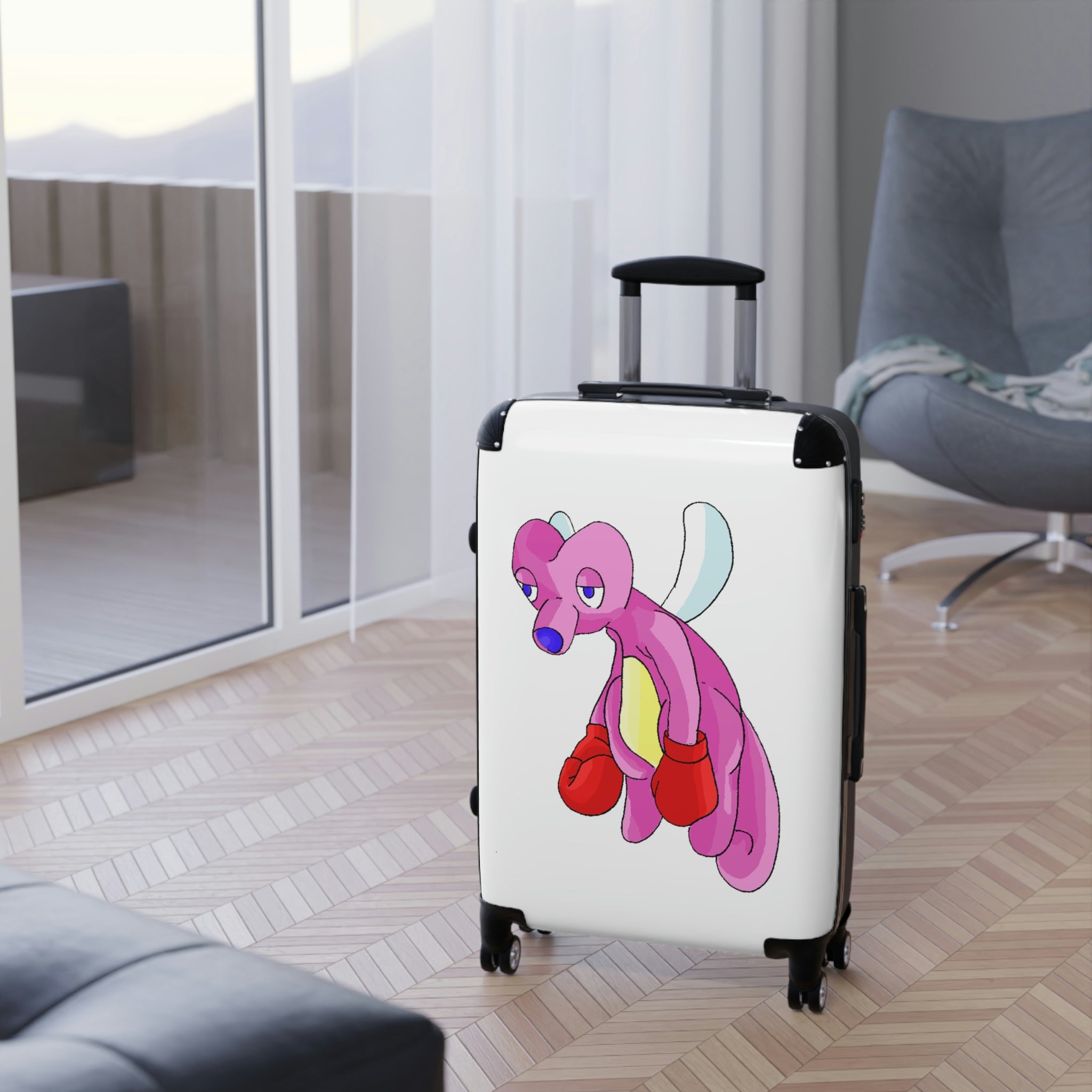 Bubbletare Cabin Suitcase featuring a personalized design, lightweight construction, and durable hard-shell material.