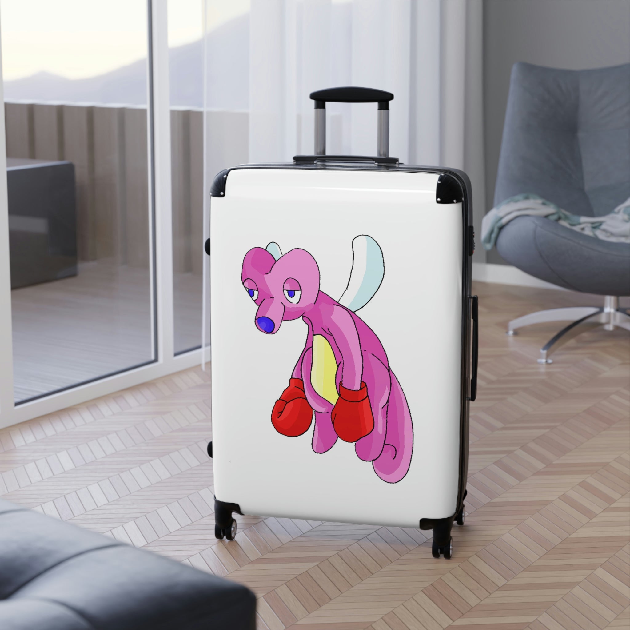 Bubbletare Cabin Suitcase featuring a personalized design, lightweight construction, and durable hard-shell material.