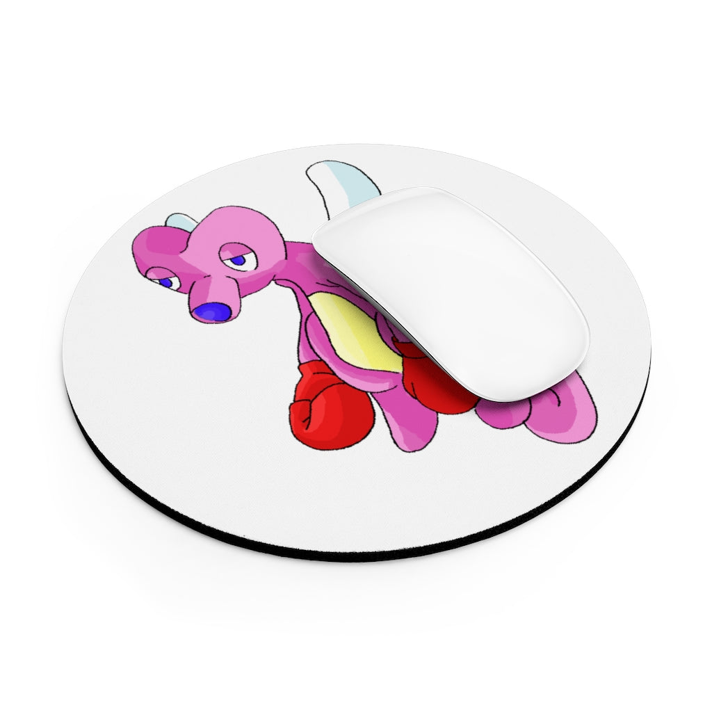 Bubbletare Mouse Pad in round and rectangular shapes, featuring colorful designs and a non-slip rubber bottom for stability.