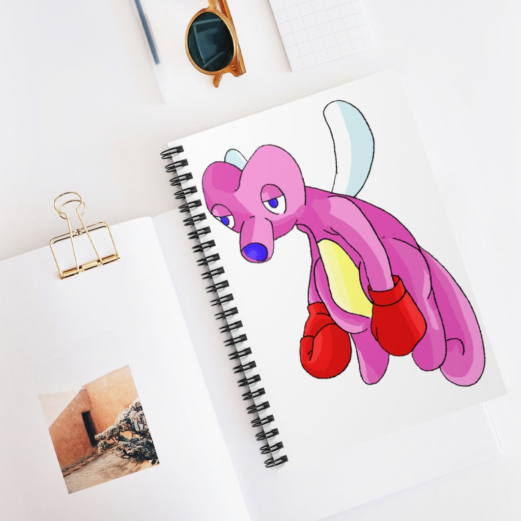 Bubbletare Spiral Notebook with ruled line pages and a colorful printed front cover, featuring a black back cover.