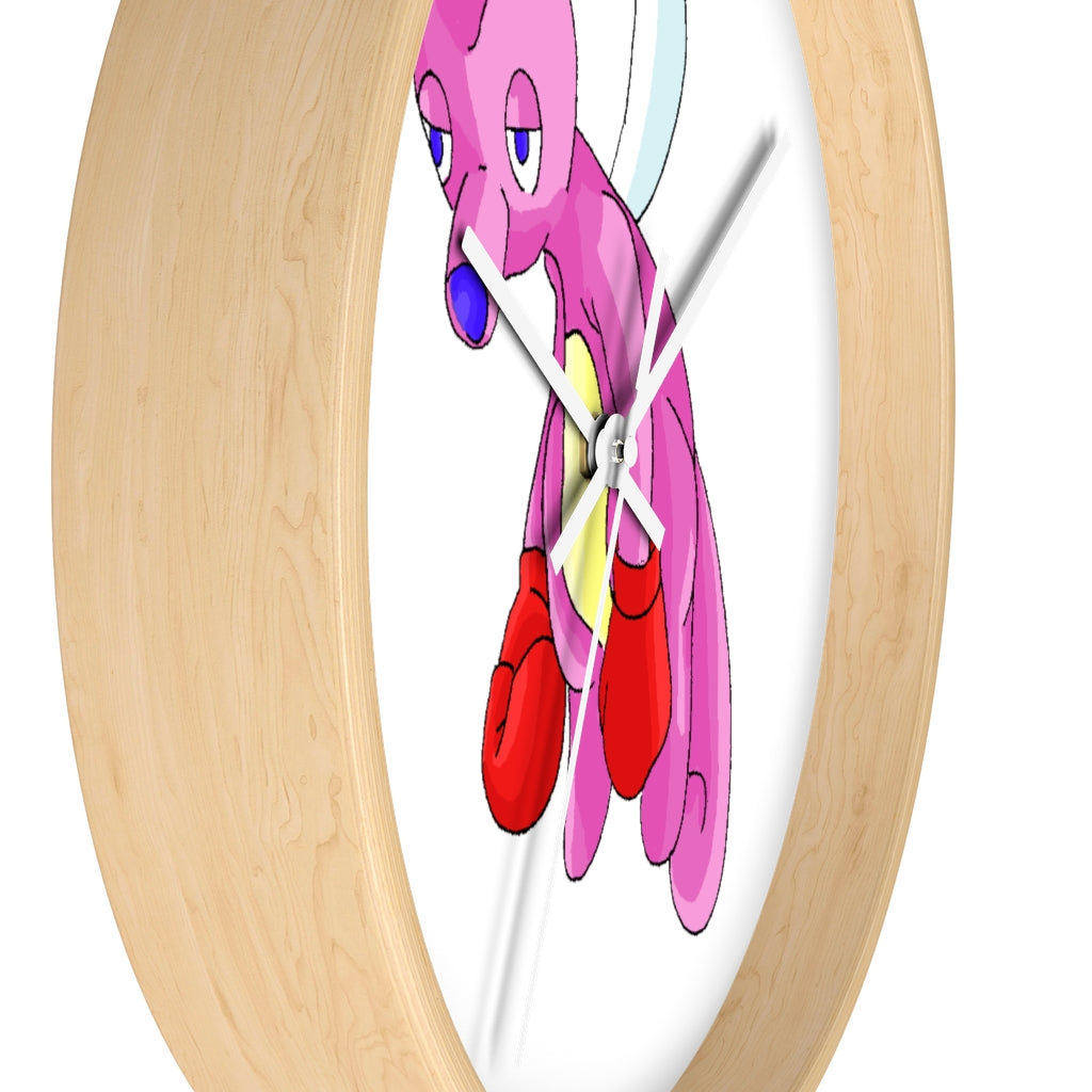 Bubbletare Wall Clock with wooden frame and plexiglass face, showcasing a minimalist design suitable for any indoor space.