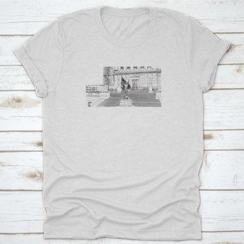 A stylish t-shirt featuring the iconic skyline of Indianapolis, Indiana, made from 100% cotton for comfort.