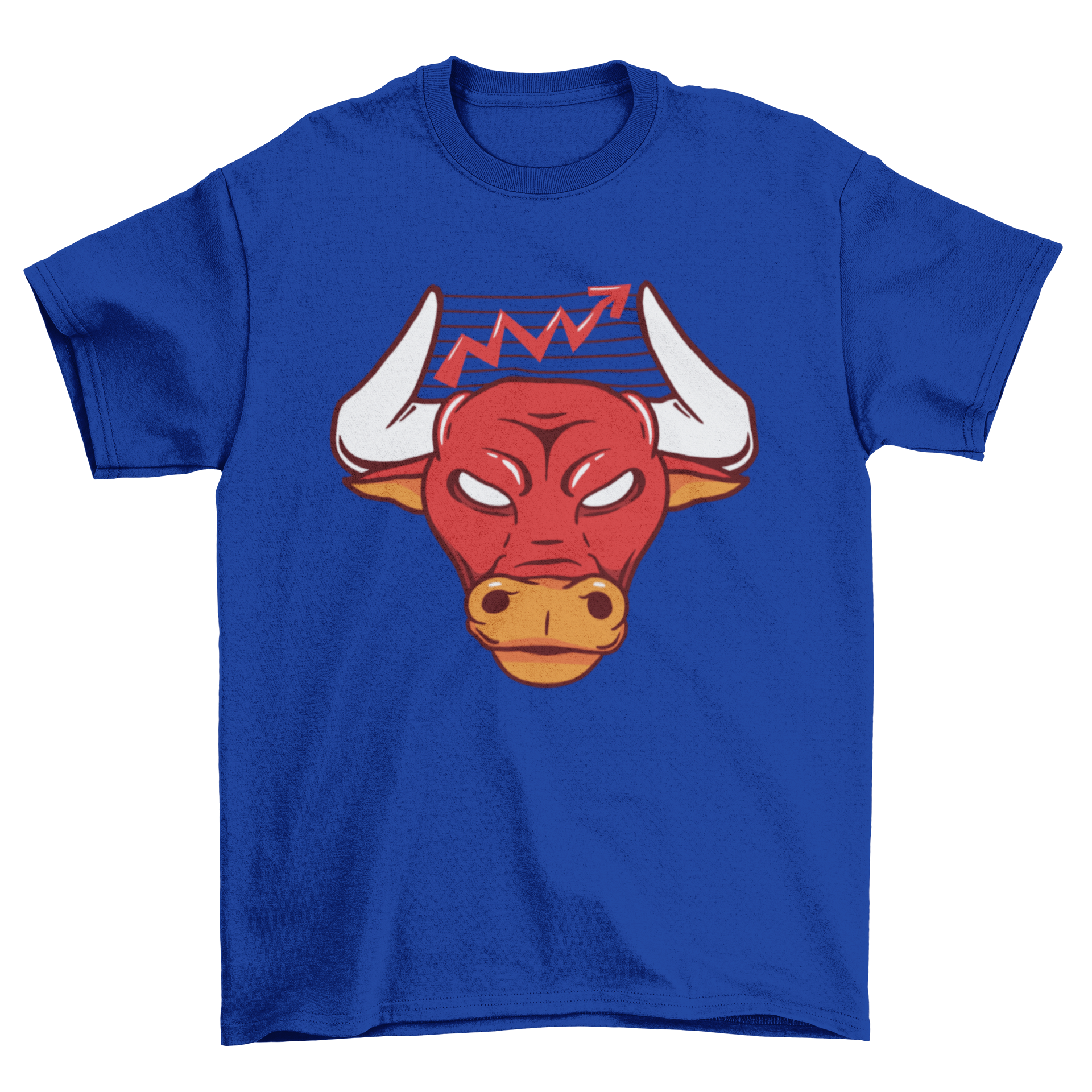 Bull Chart T-Shirt featuring a bull's head illustration with a chart between its horns, showcasing a unique and stylish design.